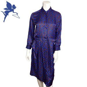 PAUL SMITH Silk Blue Abstract Star Print Shirtdress